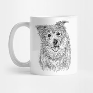 Samoyed dog draw with scribble art style Mug